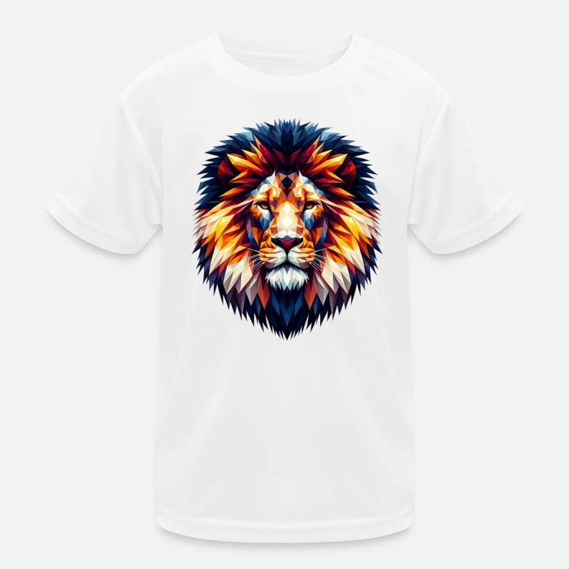 Polygonal Lion Kids Functional T-Shirt