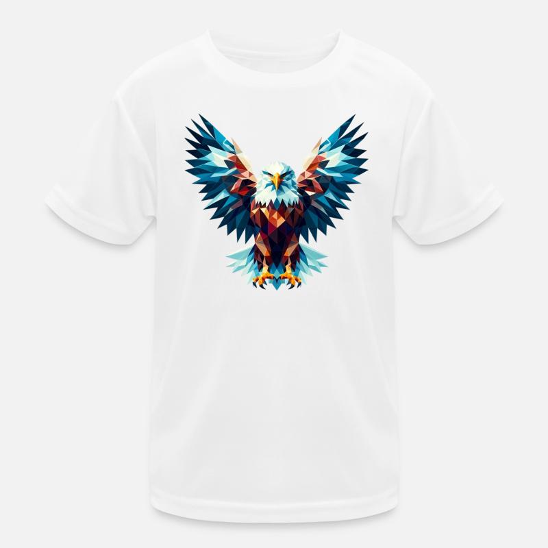 Polygonal Eagle Kids Functional T-Shirt