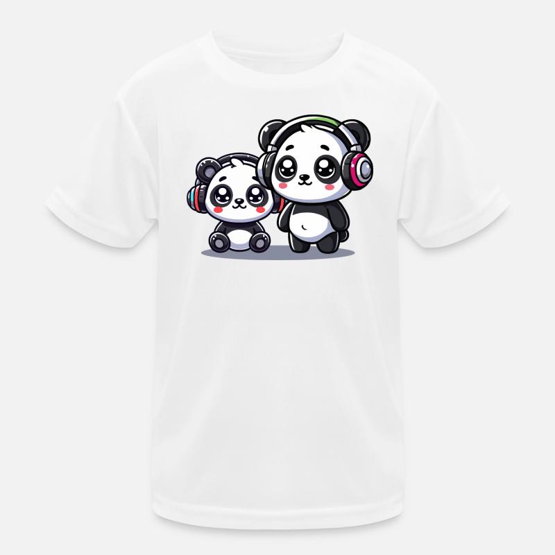 Motif mignon de casque panda T-shirt sport Enfant