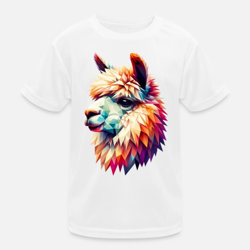 Polygonal Alpaca Kids Functional T-Shirt