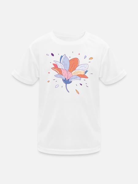 Sommerblume - Kinder Funktions-T-Shirt - Weiß