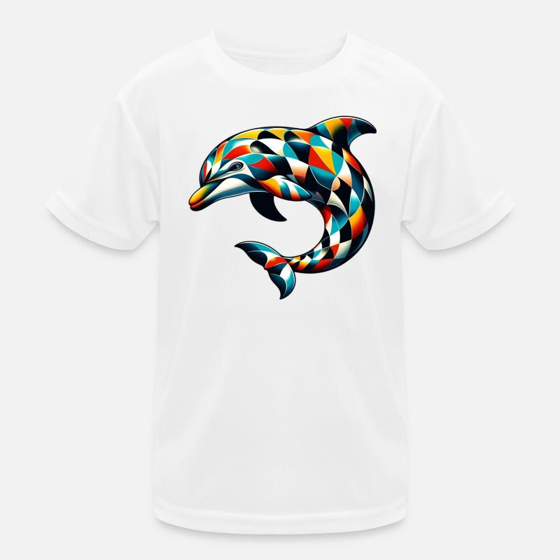 Harlekin-Delfin Kinder Funktions-T-Shirt
