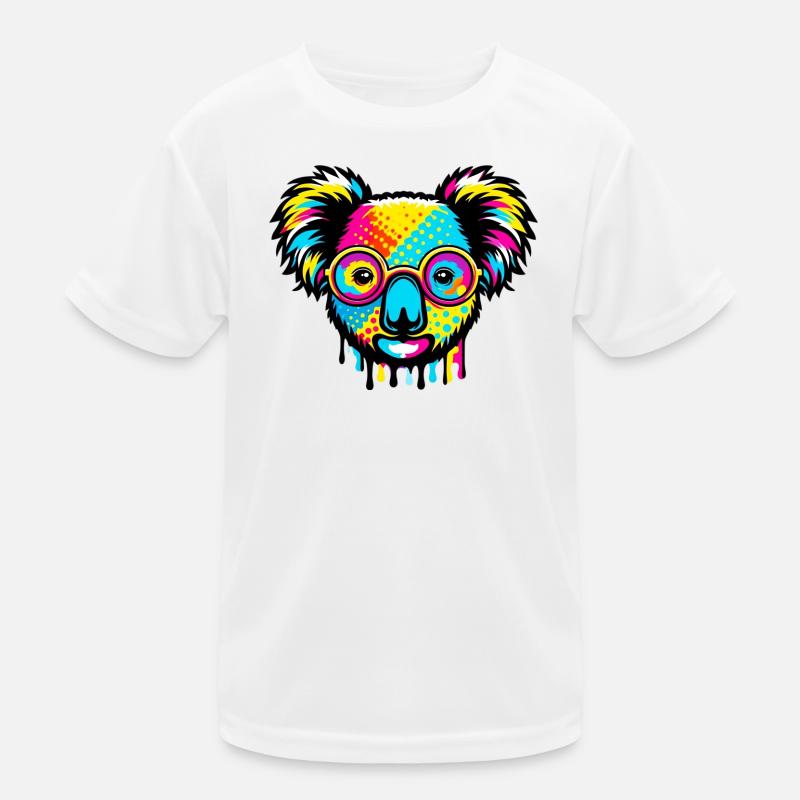 Koala mit Brille Kinder Funktions-T-Shirt