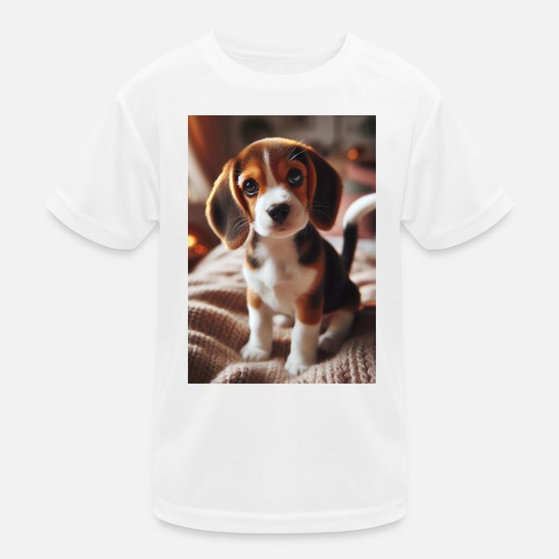 Adorable chiot Beagle sur une couverture douillette T-shirt sport Enfant