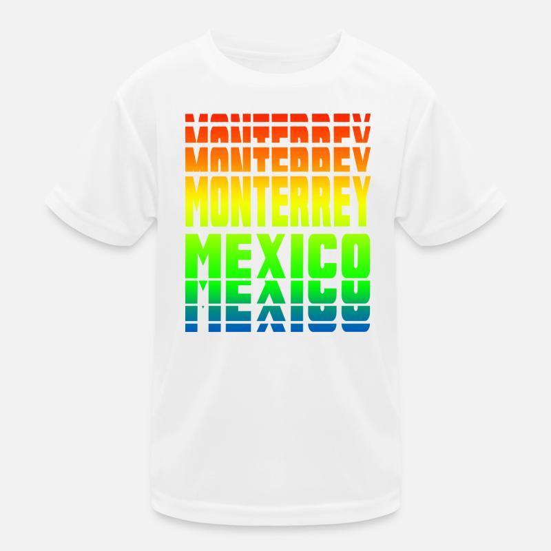 Monterrey Mexiko Regenbogen Design Kinder Funktions-T-Shirt