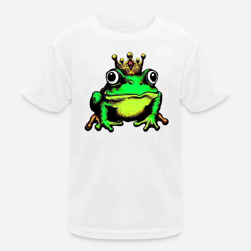 Frosch mit Krone Kinder Funktions-T-Shirt