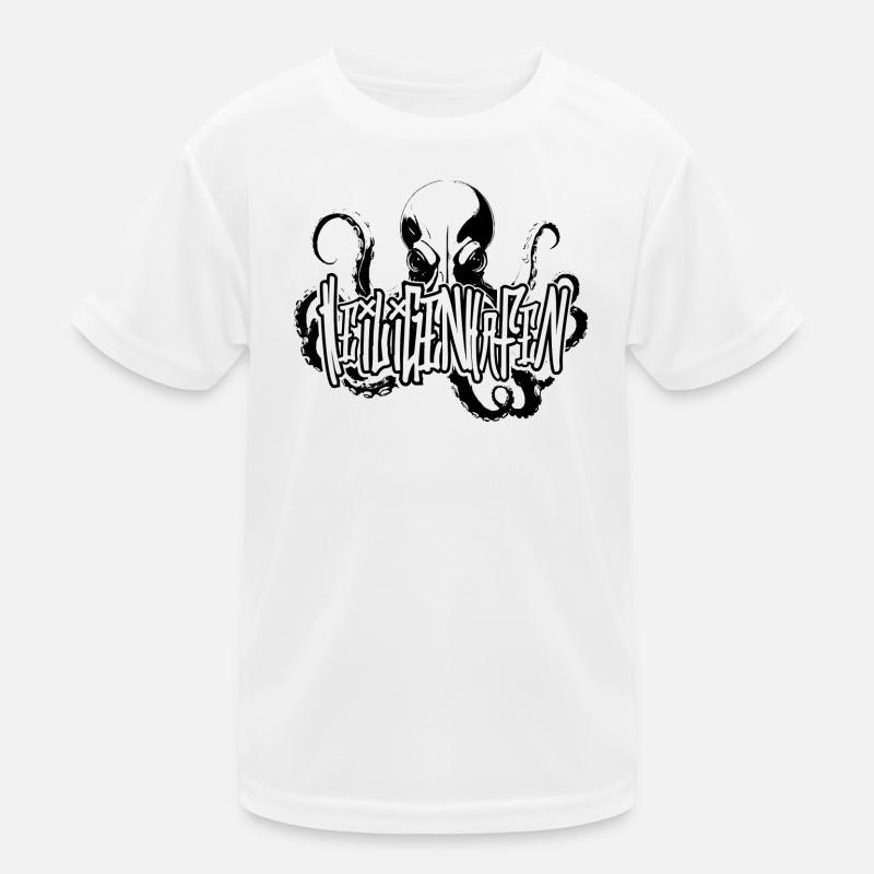 Heiligenhafen Octo Deep Dive Design - Kids Functional T-Shirt - white