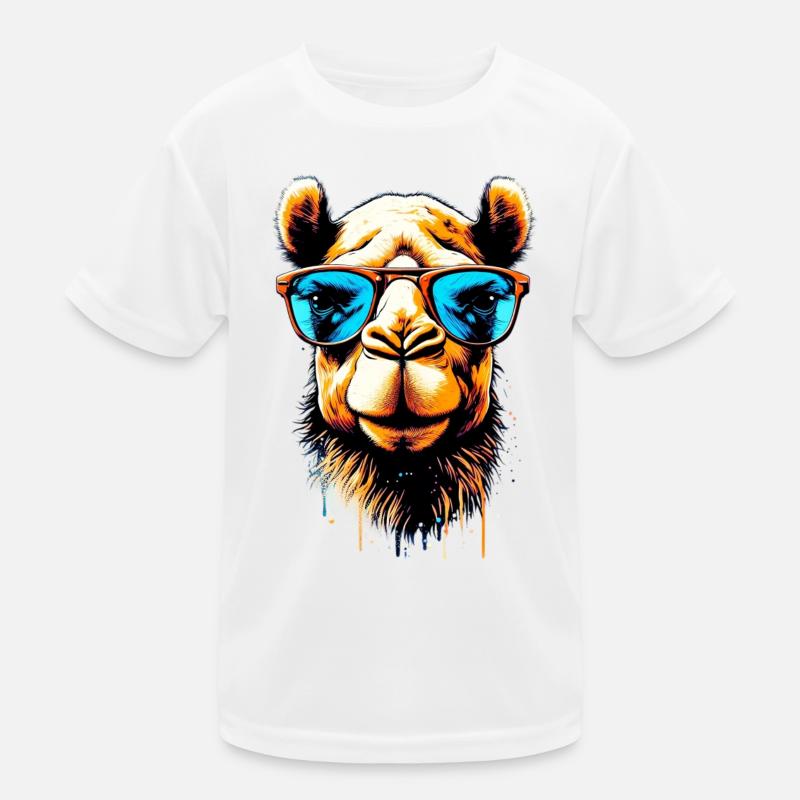 Kamel - Kinder Funktions-T-Shirt - Weiß