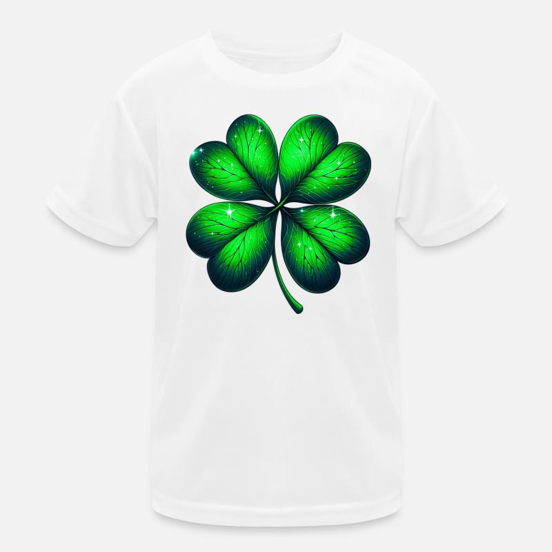 Vierblättriges Kleeblatt Kinder Funktions-T-Shirt