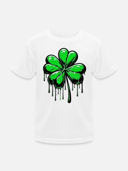 Four-leaf clover - Kids Functional T-Shirt - white - Front