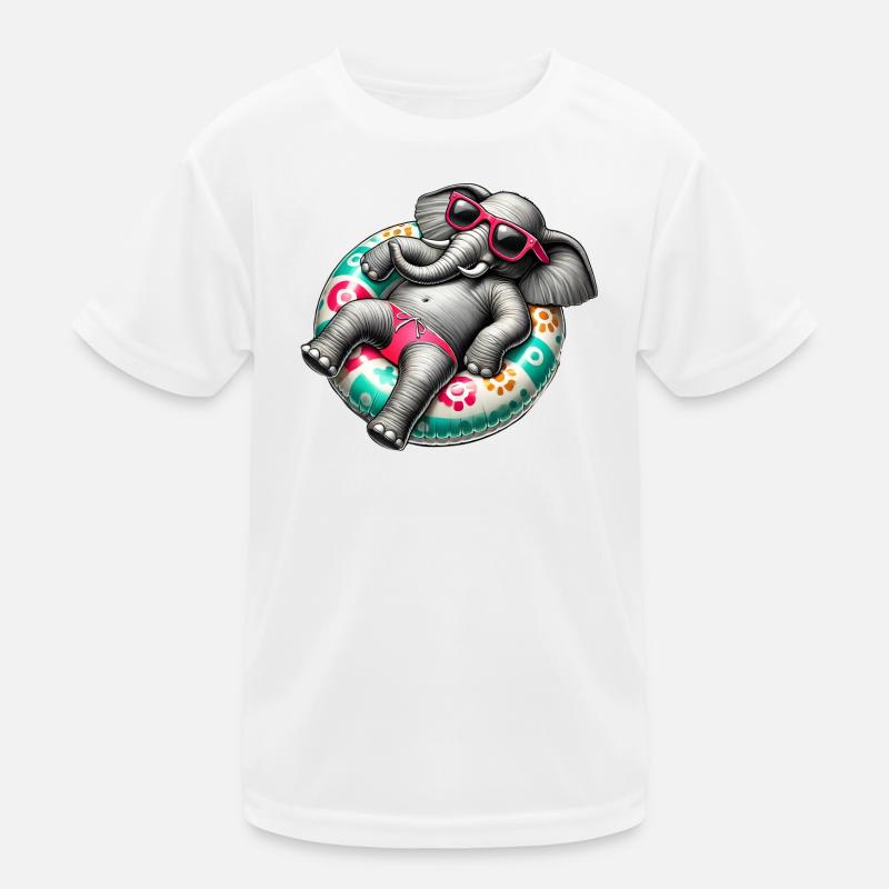 Un éléphant détendu sur une piste de natation T-shirt sport Enfant