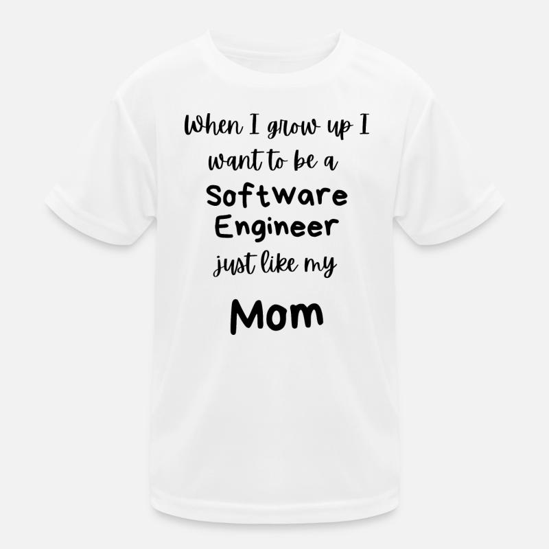 Ich möchte ein Software-Ingenieur wie Mama werden Kinder Funktions-T-Shirt