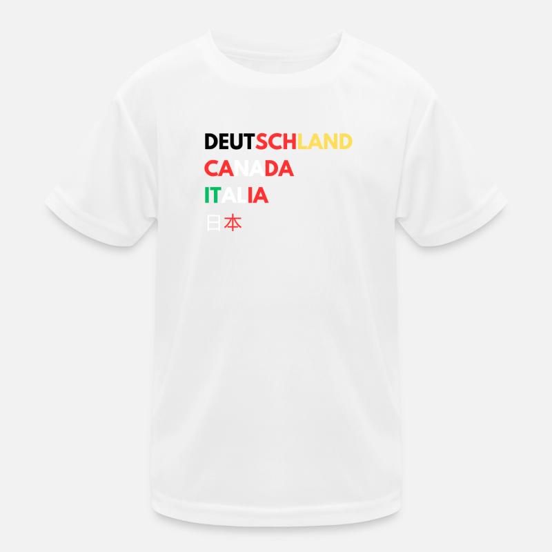 Länderfarben Schriftzug Collage Kinder Funktions-T-Shirt
