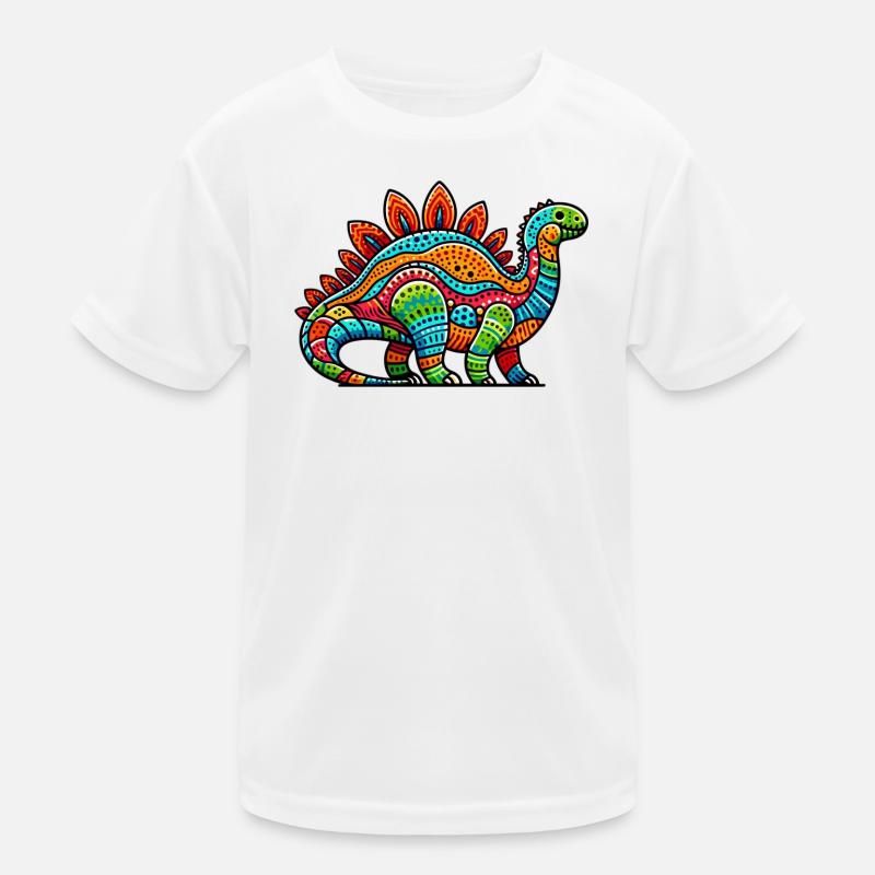 Dinosaurier - Kinder Funktions-T-Shirt - Weiß