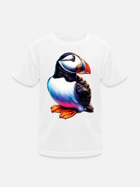 Puffin - Kids Functional T-Shirt - white - Front
