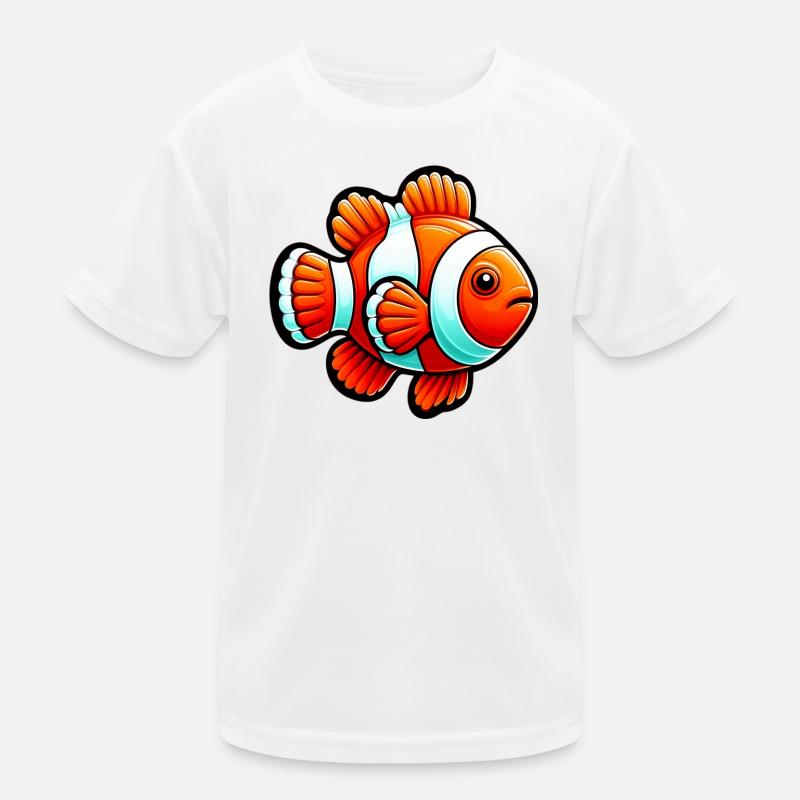 Clownfisch - Kinder Funktions-T-Shirt - Weiß