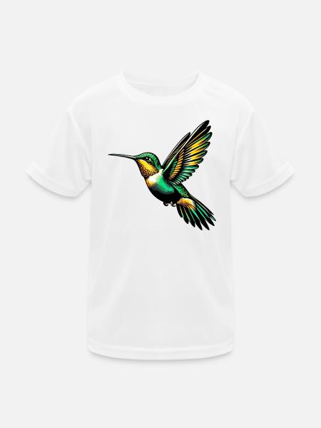Kolibri - Kinder Funktions-T-Shirt - Weiß - Vorne