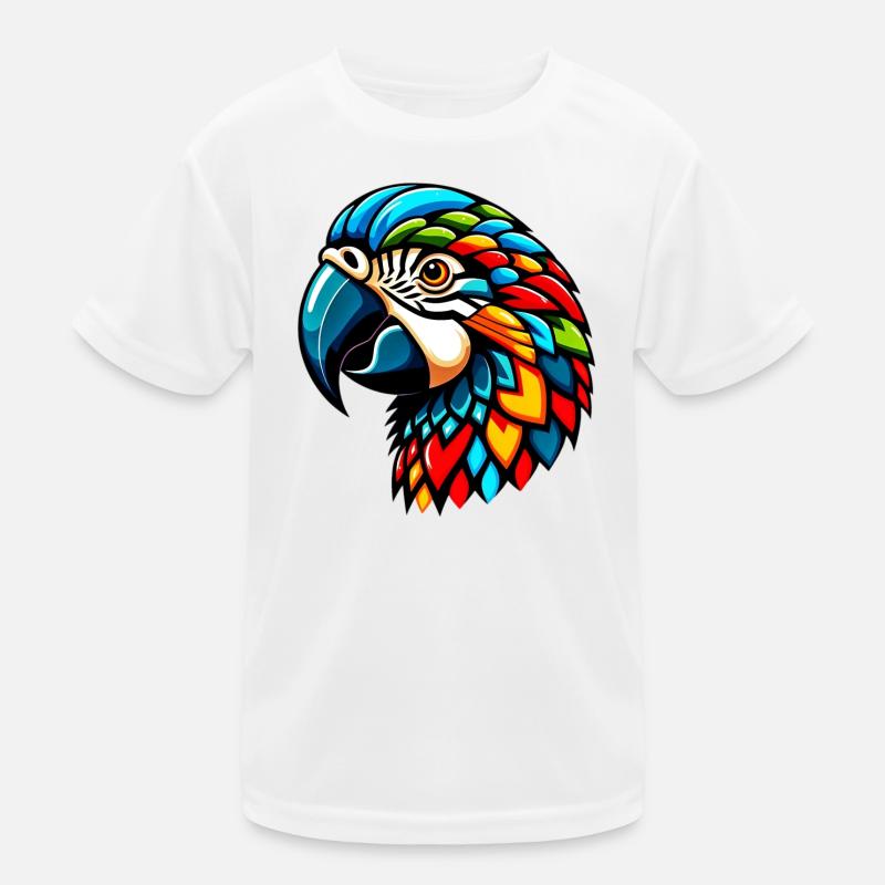 Harlekin Papagei Kinder Funktions-T-Shirt