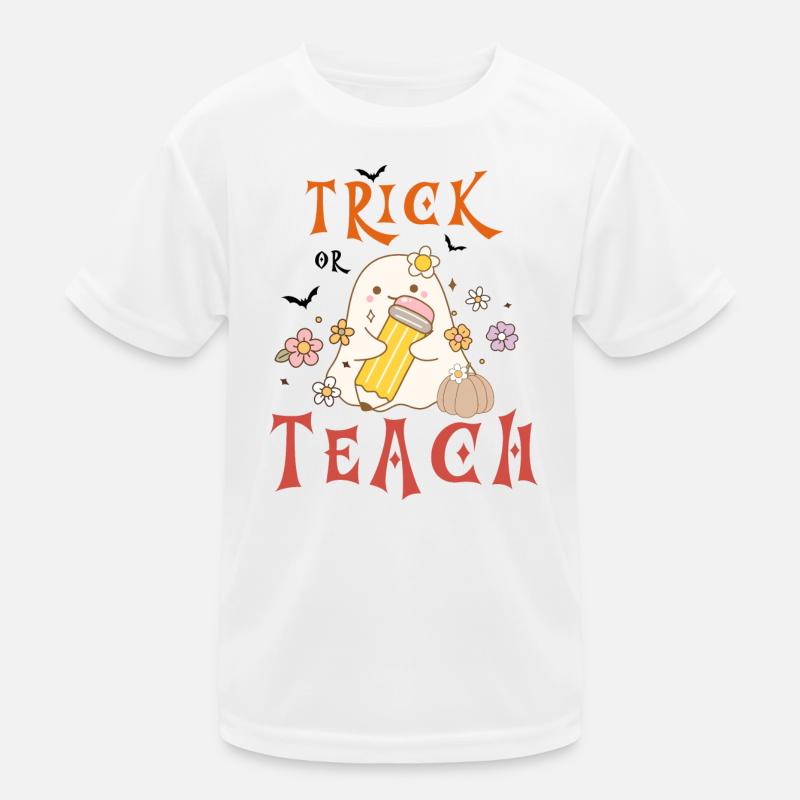Halloween-Lehrer austricksen oder unterrichten Kinder Funktions-T-Shirt