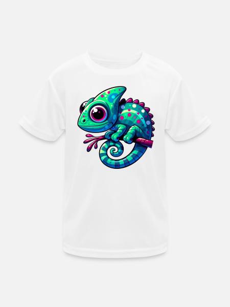 Chameleon - Kids Functional T-Shirt - white - Front