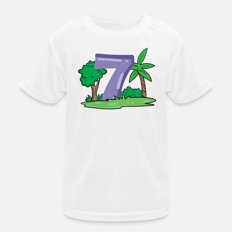 7 zahl Nummer Motiv Sieben Kinder Funktions-T-Shirt