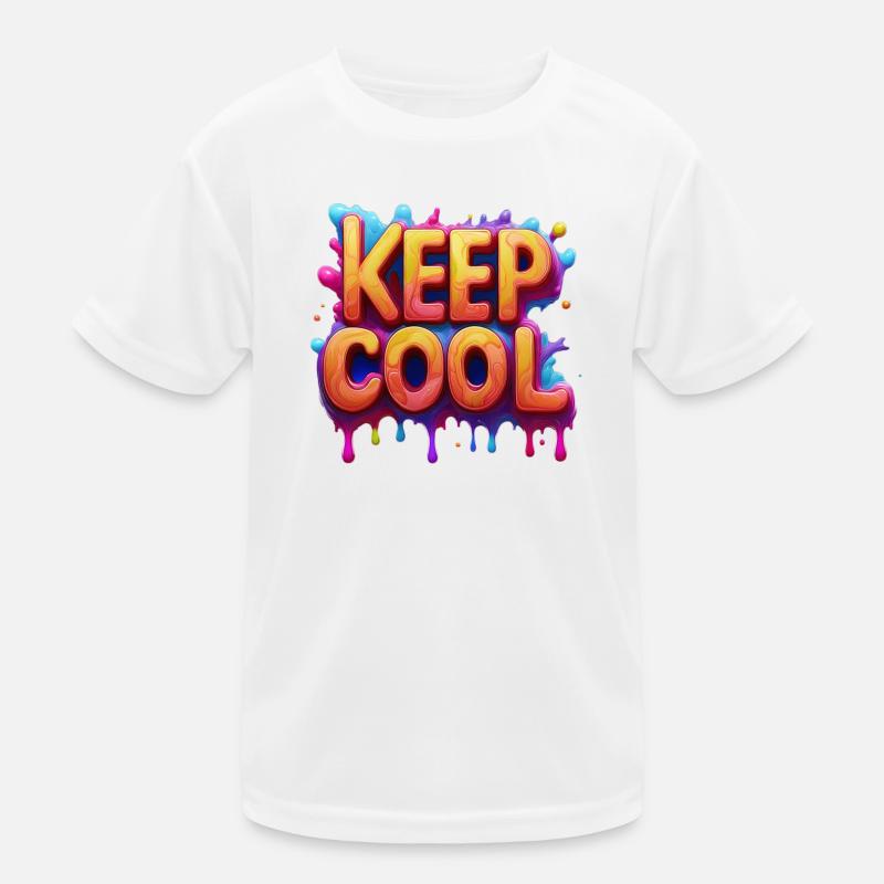 keep cool text in 3d Kinder Funktions-T-Shirt