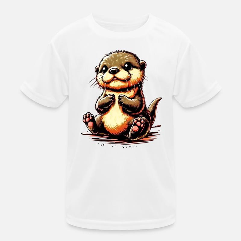 Otter - Kinder Funktions-T-Shirt - Weiß