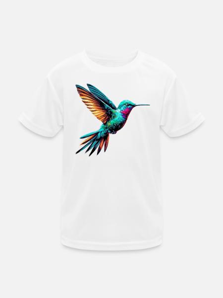 Kolibri - Kinder Funktions-T-Shirt - Weiß - Vorne