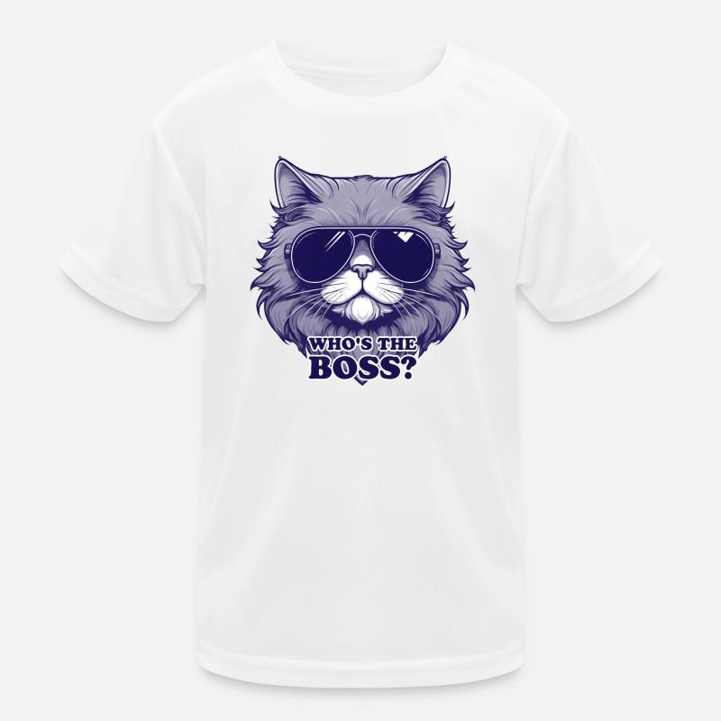 Chat Stylé avec Lunettes de Soleil T-shirt sport Enfant