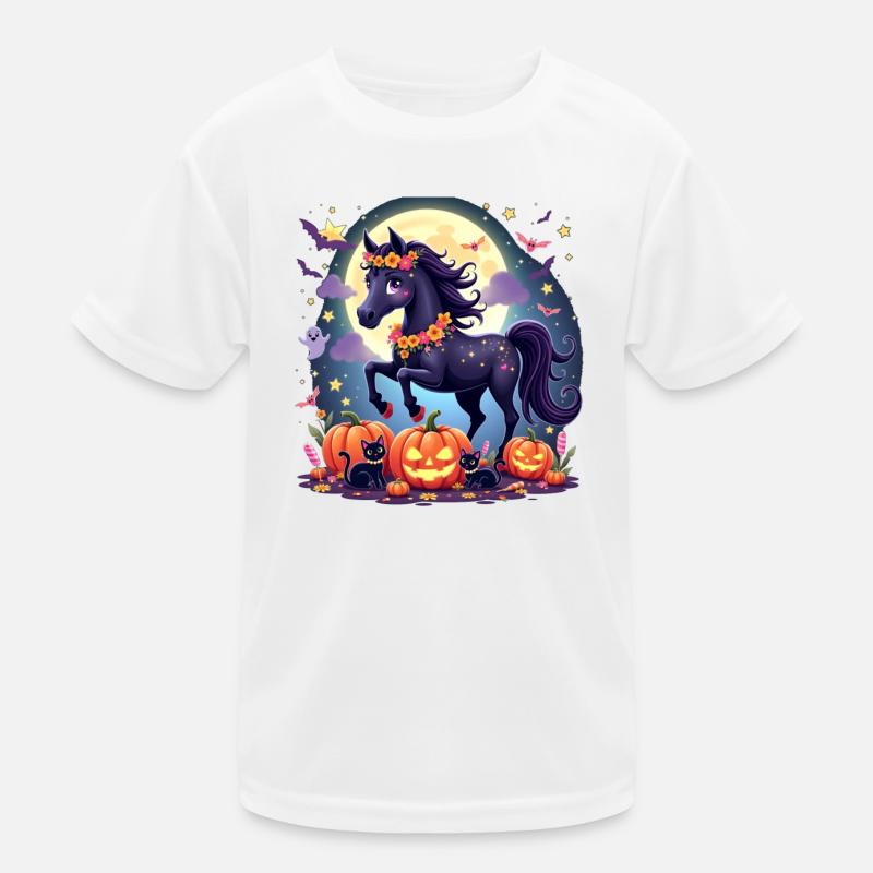Magisches Halloween Pferd Mädchen Abenteuer Kinder Funktions-T-Shirt