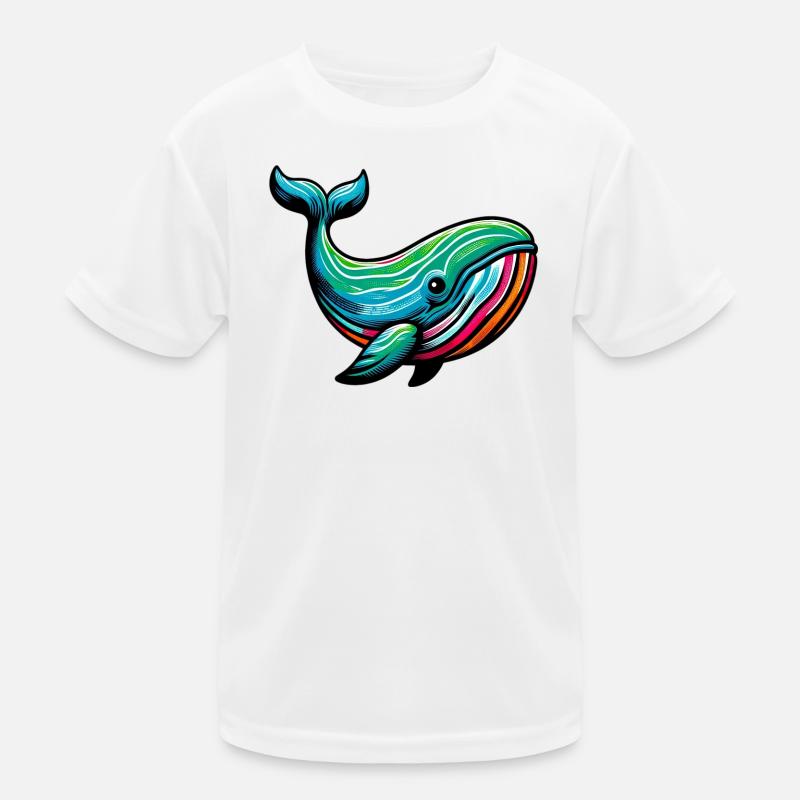 Wal - Kinder Funktions-T-Shirt - Weiß
