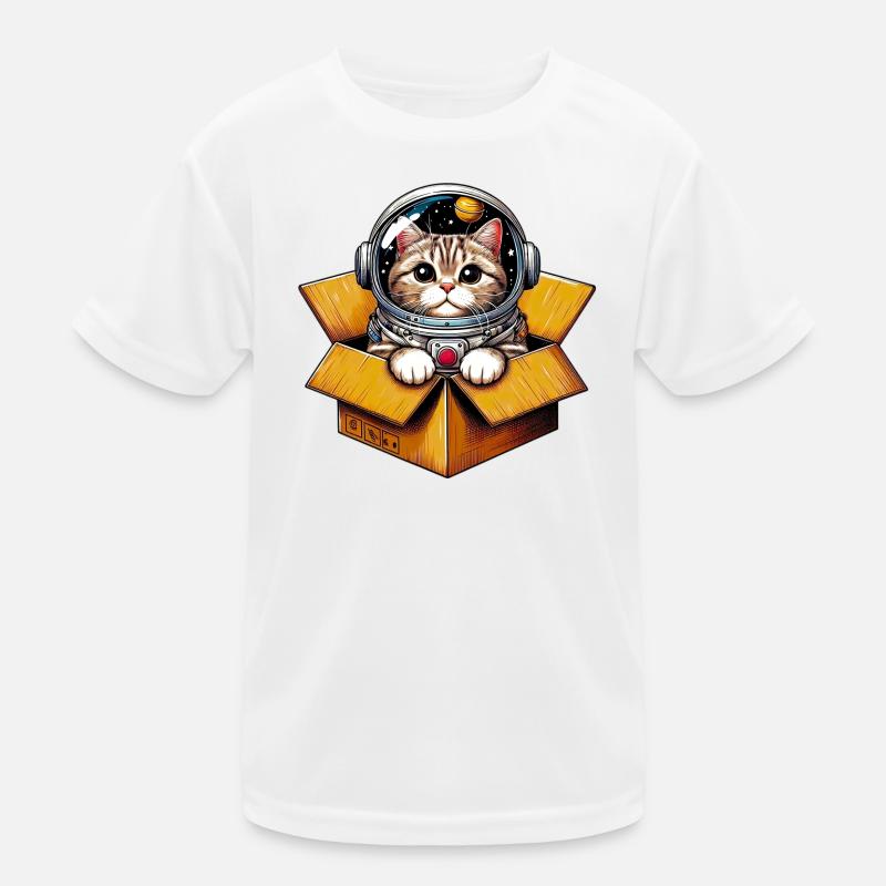 Chat astronaute T-shirt sport Enfant