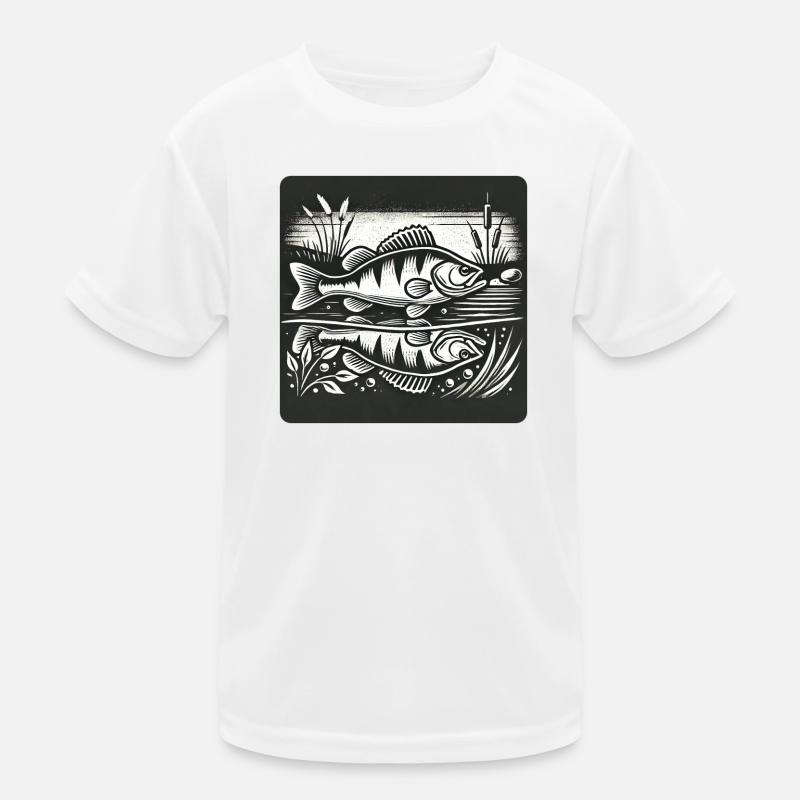 Barsch Raubfisch Design Kinder Funktions-T-Shirt