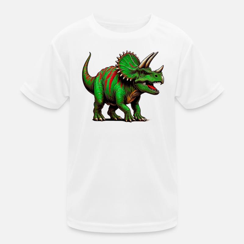 Dinosaurier - Kinder Funktions-T-Shirt - Weiß