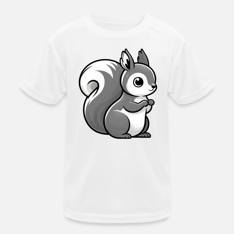 Eichhörnchen - Kinder Funktions-T-Shirt - Weiß