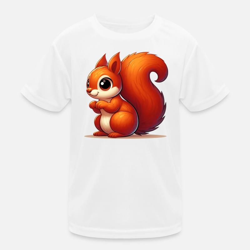 Eichhörnchen - Kinder Funktions-T-Shirt - Weiß