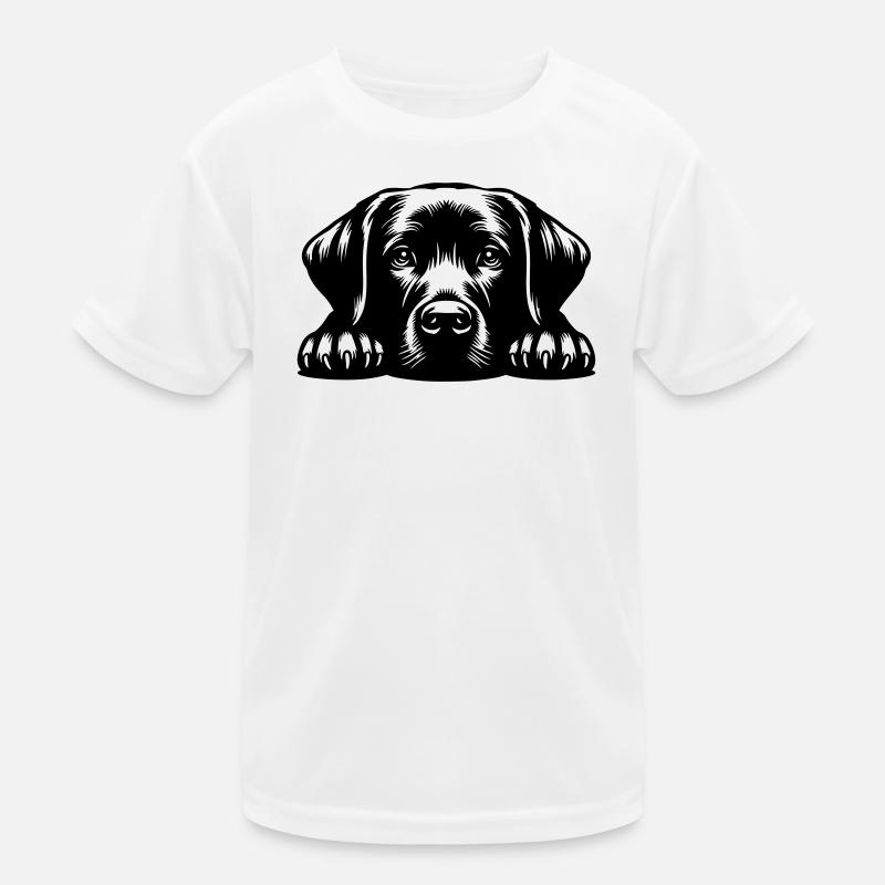 Labrador Head with Paws Kids Functional T-Shirt
