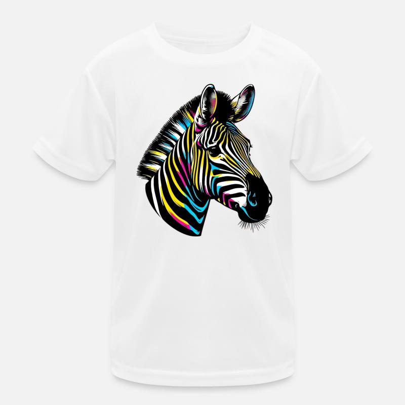 Zebra - Kinder Funktions-T-Shirt - Weiß