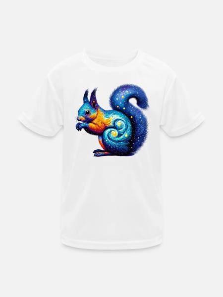 Eichhörnchen - Kinder Funktions-T-Shirt - Weiß - Vorne
