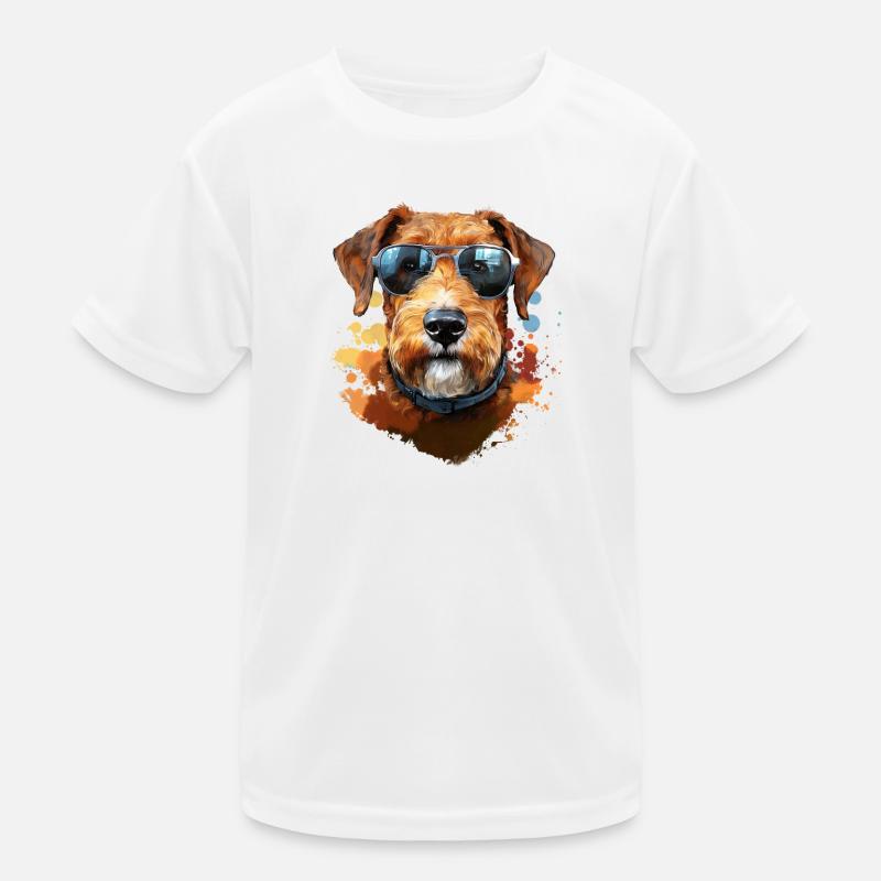 Airedale Terrier mit Sonenbrille Kinder Funktions-T-Shirt