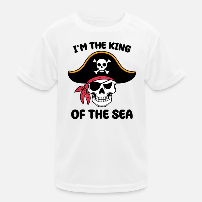 Pirate skull with eye patch Kids Functional T-Shirt