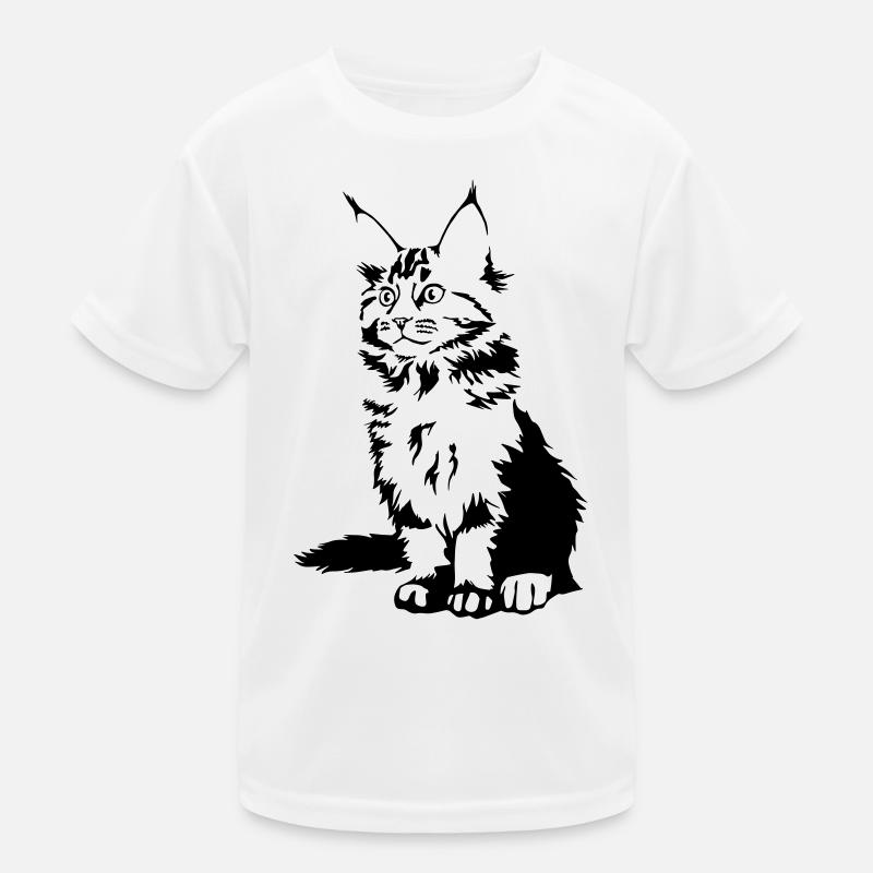 Maine Coon Katze Kinder Funktions-T-Shirt