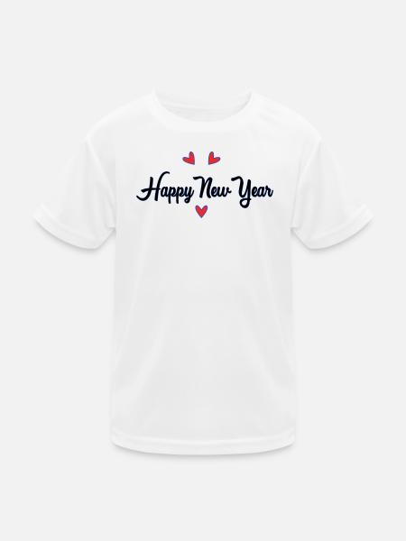 ALLES GUTE ZUM NEUEN JAHR - Kinder Funktions-T-Shirt - Weiß - Vorne
