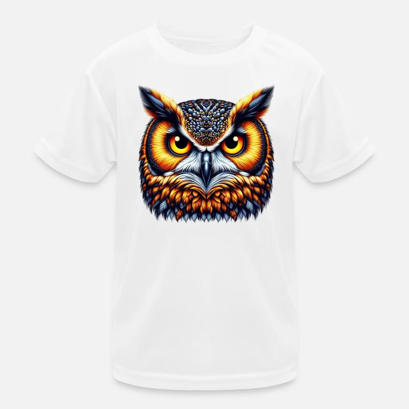 Eule - Kinder Funktions-T-Shirt - Weiß