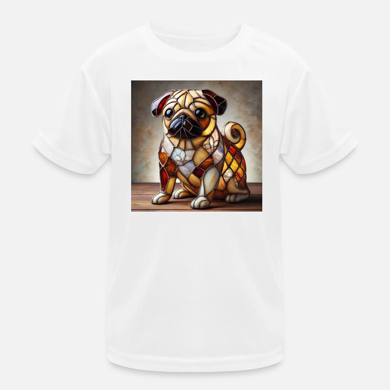 Vitrail bouledogue figure décorative T-shirt sport Enfant