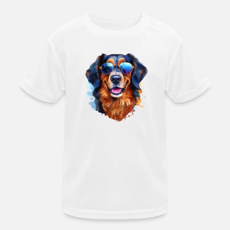 Hovawart mit Sonnenbrille Kinder Funktions-T-Shirt