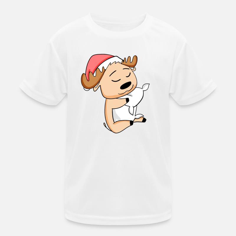 Elch Niedlich Müde Ausschlafen Weihnachten Kinder Funktions-T-Shirt