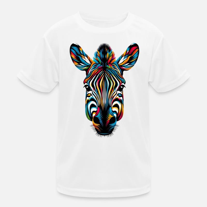 Zebra - Kinder Funktions-T-Shirt - Weiß