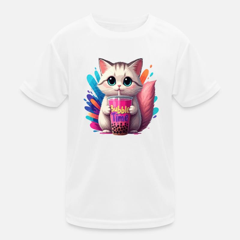 Illustration de chat avec motif de temps de bulle T-shirt sport Enfant