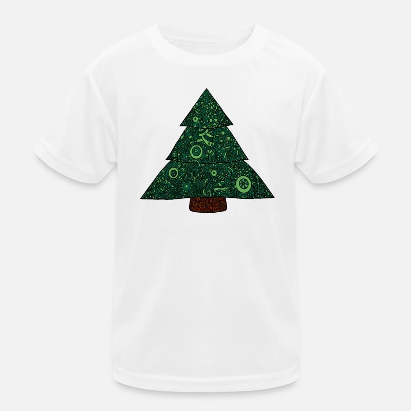 Mandala Weihnachtsbaum - Kinder Funktions-T-Shirt - Weiß
